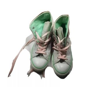Converse‎ All Star Womens High Top Pink White Sneakers Size 6 Lace Up